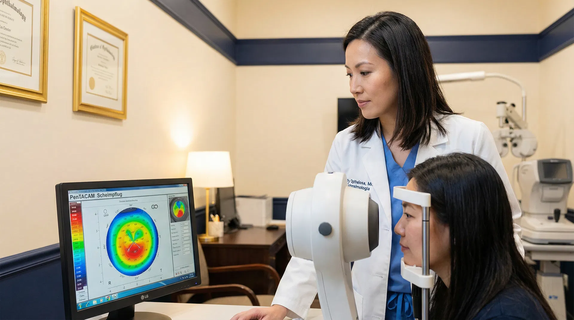 Exame Pentacam para diagnóstico de ceratocone