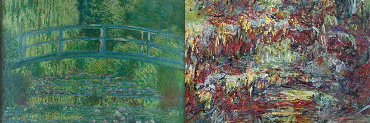 Monet - Ponte Japonesa antes e depois da catarata